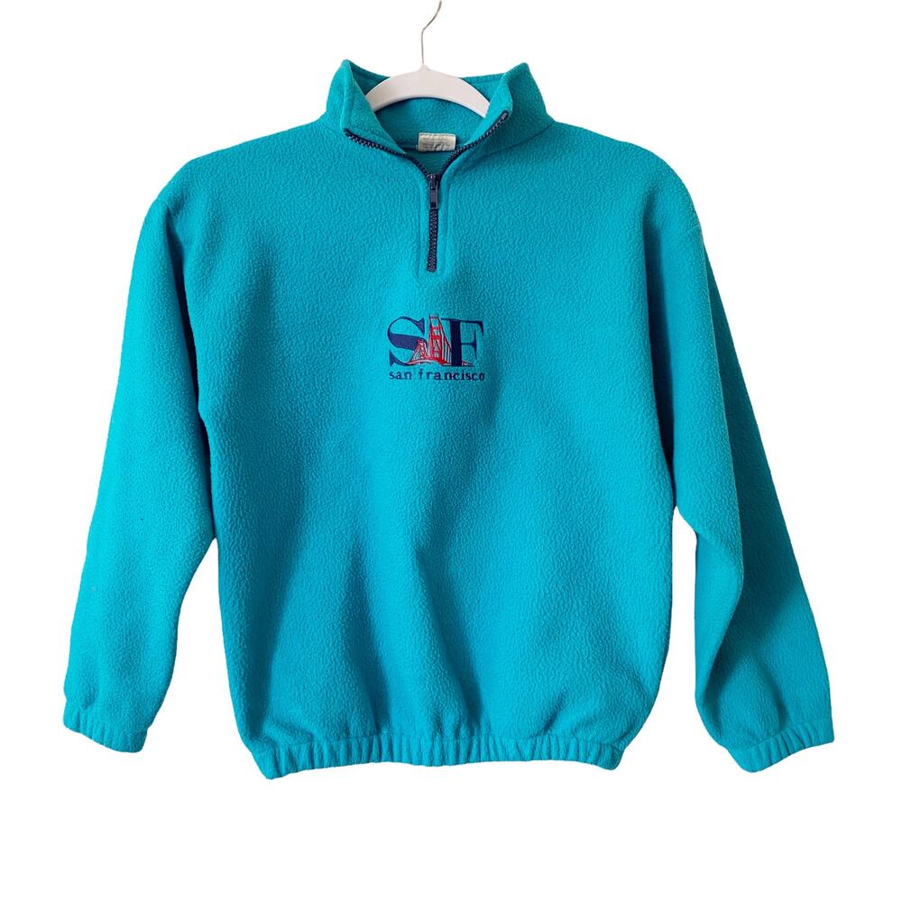 Vintage USA Youth Size XL San Francisco Embroidered Pullover Mockneck Sweater